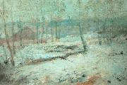 John Henry Twachtman Snow Scene Sweden oil painting artist